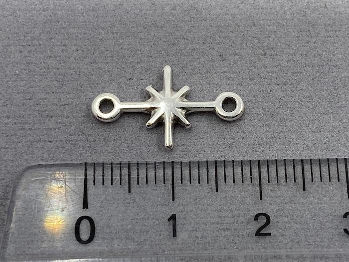 Zwischenteil Metall "Nordstern" 18 mm, Farbe silber - bead&more