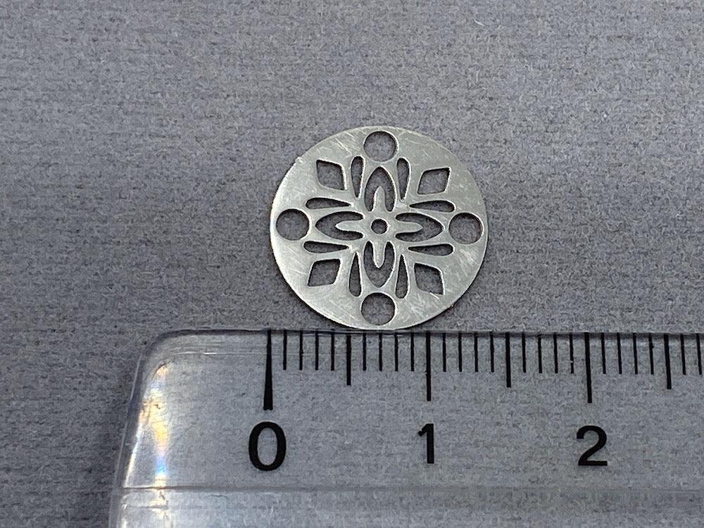 Zwischenteil Metall "Ornament Blume" rund, Farbe silber - bead&more