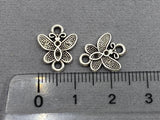 Zwischenteil Metall "Schmetterling", Farbe altsilber