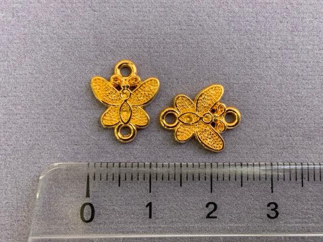 Zwischenteil Metall "Schmetterling", Farbe gold - bead&more