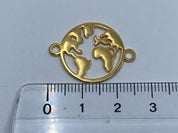 Zwischenteil Metall "World" im Kreis, Farbe gold - bead&more